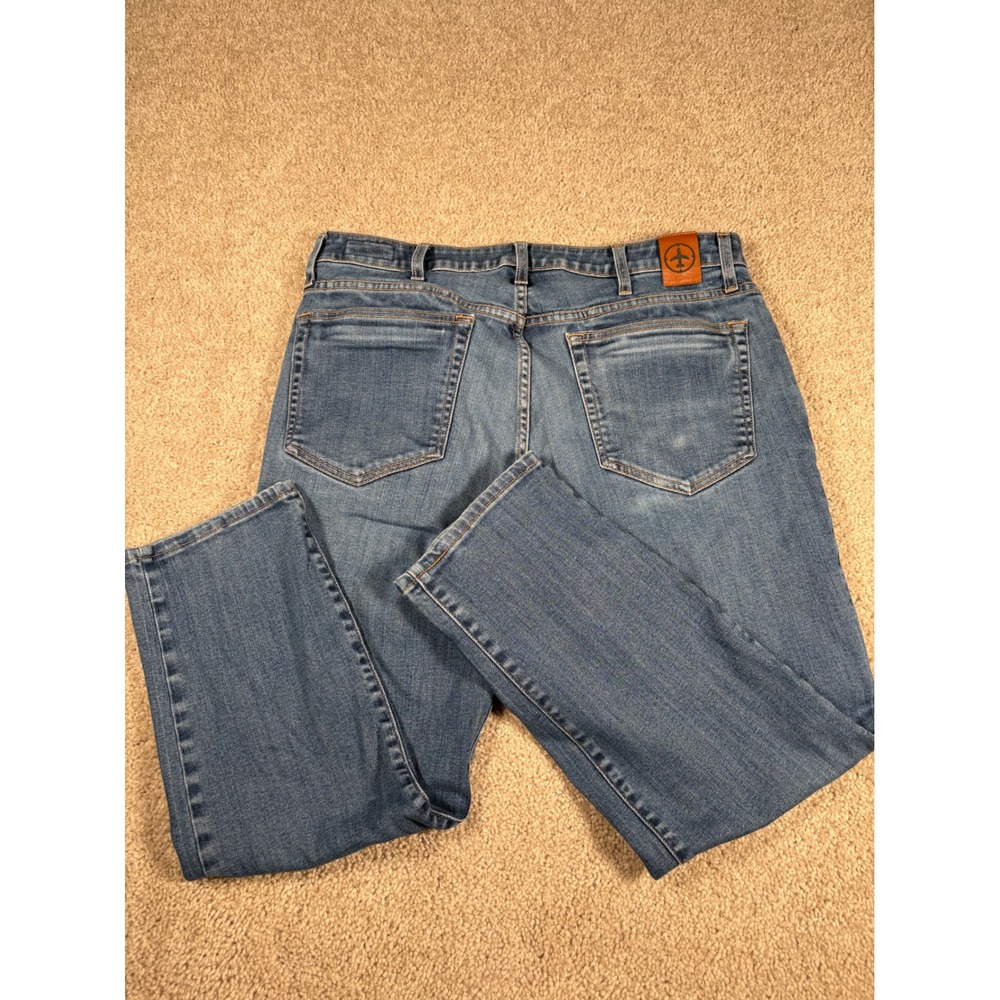 Aviator Style + Function Mens Dark Wash Indigo Jeans Made in USA Stretch Denim